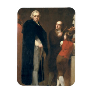 John Flaxman (1755-1826) som modellerar hans byst Magnet