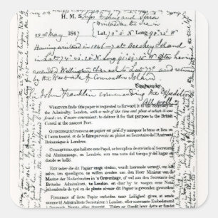 John Franklins meddelande Fyrkantigt Klistermärke