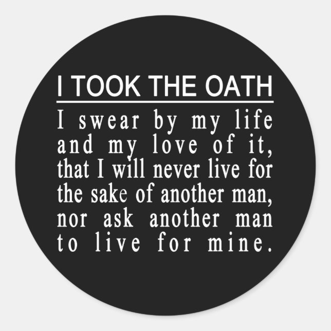 John Galt Oath-klistermärken Runt Klistermärke (Framsida)