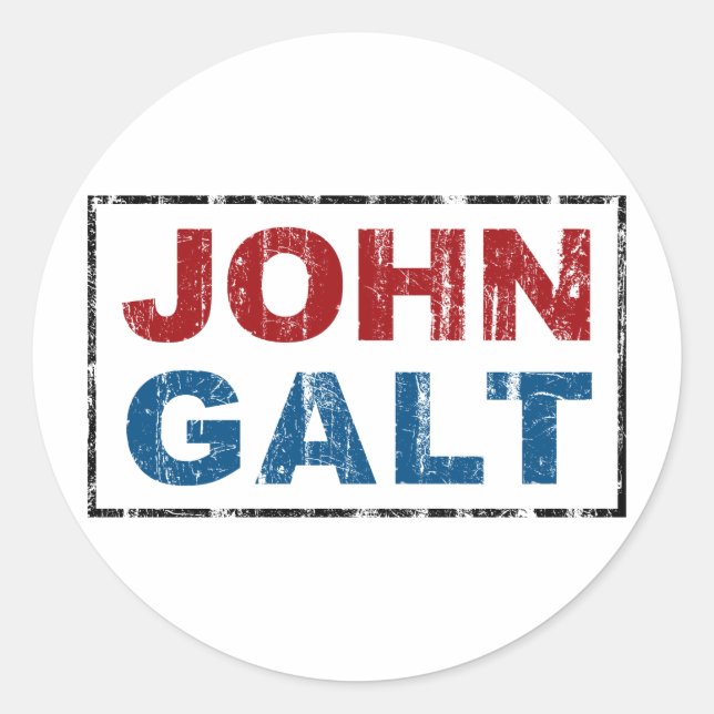 John Galt Runt Klistermärke (Framsida)