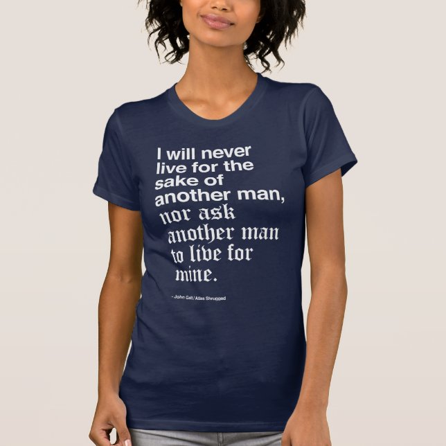 John Galts löfte/kort versionmörk T Shirt (Framsida)