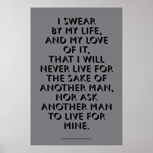 John Galt's Pledge Poster (Framsidan)