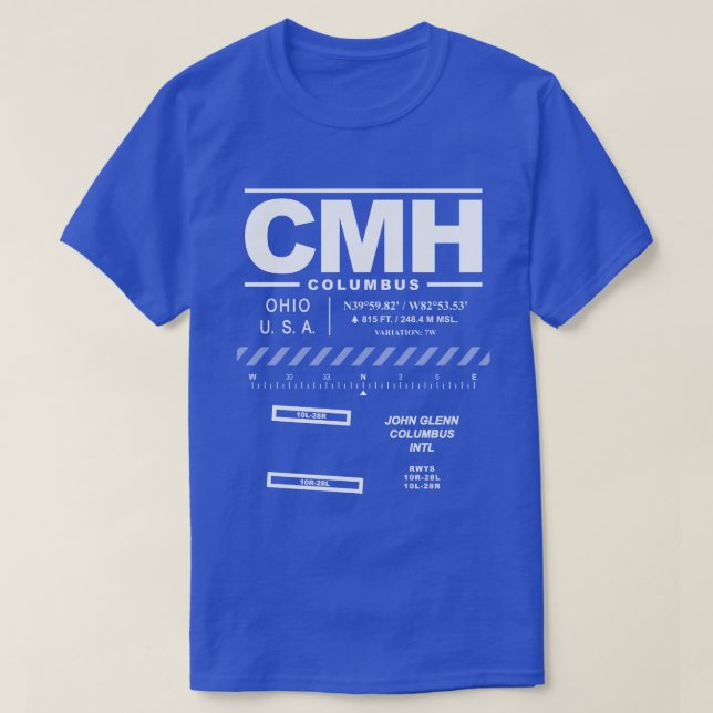 John Glenn Columbus Intl Airport CMH T-Shirt (Design framsida)
