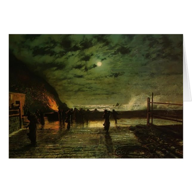 John Grimshaw- i risken (hamnsignalljuset) Hälsningskort (Framsidan Horizontal)