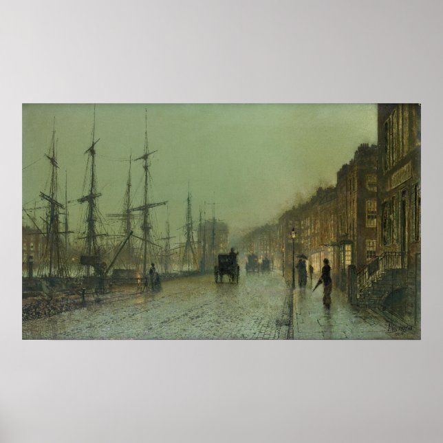 John Grimshaw - Shipping on the Clyde, 1881 Poster (Framsidan)