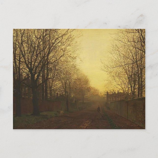 John Grimshaw- Wimbledon Park, hösten efter glöd Vykort (Framsida)