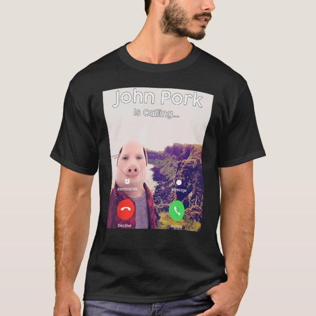John Gris anropar svarssamtal Mobilt T Shirt (Framsida)