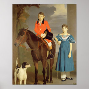 John Gubbins Newton och hans syster Mary, 1832-33  Poster
