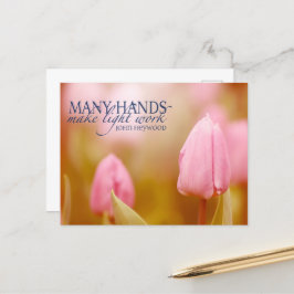 John Heywood Inspirational Quote "Teamwork" Vykort