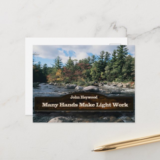 John Heywood Inspirational Quote "Teamwork" Vykort (Fram/Back In Situ)