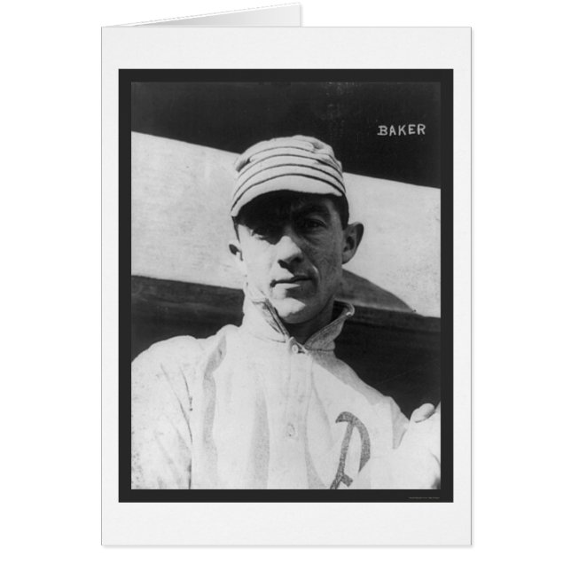 John (Home Springa) Baker Athletics Baseball 1914 Hälsningskort (Framsidan)