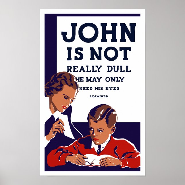 John is Not Verkligen Dull - WPA Poster (Framsidan)