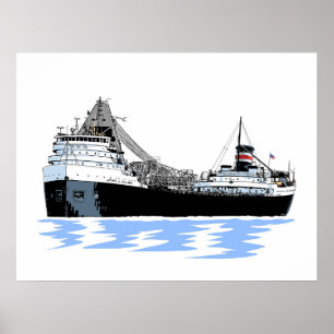 John J. Boland (3) Underbarare Sjöar Freighter Poster