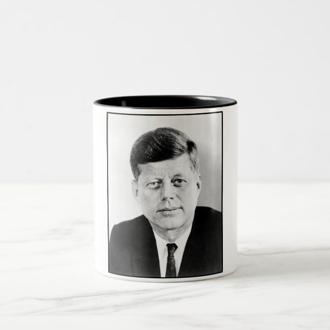 John Jack Kennedy US Presidents White House Två-Tonad Mugg (Center)