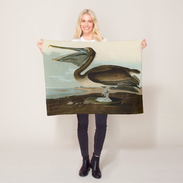 John James Audubon Brown Pelican Artwork Painting Fleecefilt (På plats)