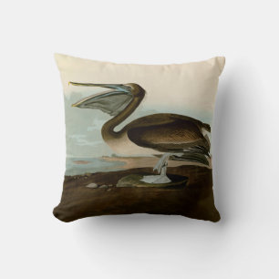 John James Audubon Brown Pelican Artwork Painting Kudde