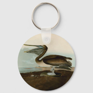 John James Audubon Brown Pelican Artwork Painting Nyckelring
