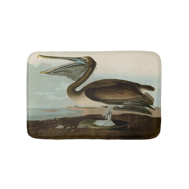 John James Audubon Brun Pelikan Konst Konstverk Badrumsmatta (Framsidan)