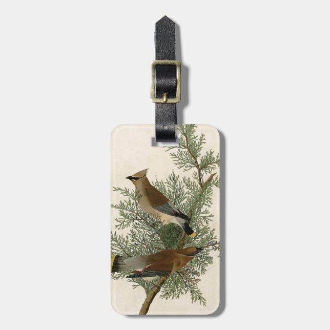 John James Audubon Cedar Waxwing Fågeltryck Bagagebricka (Vertikal Framsida)
