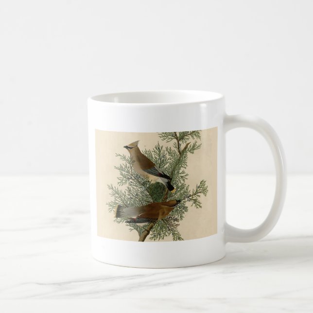 John James Audubon Cedar Waxwing Fågeltryck Kaffemugg (Höger)