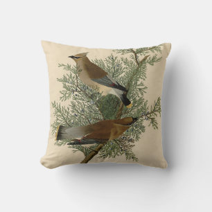 John James Audubon Cedar Waxwing Fågeltryck Kudde
