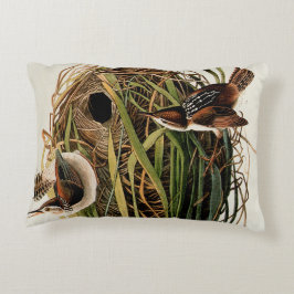John James Audubon Marsh Wren Fågeltryck Prydnadskudde