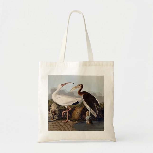 John James Audubon Vit Ibis Fågeltryck Klassiker Tygkasse (Framsidan)