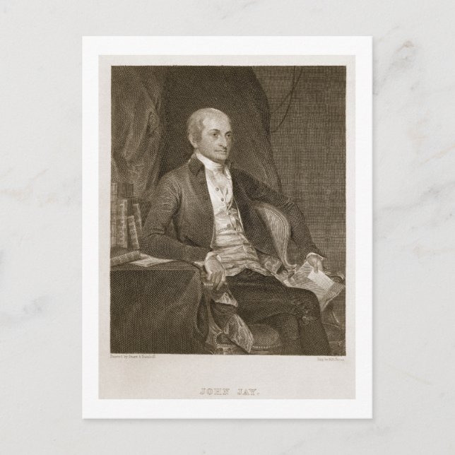 John Jay, graverad av Asher Brown Durand (1796-188 Vykort (Framsida)