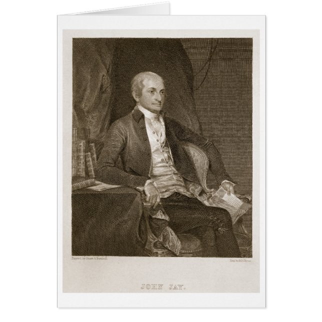 John Jay som inristas av Asherbruntet Durand Hälsningskort (Framsidan)