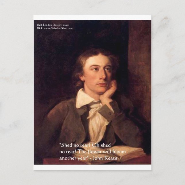John Keats "Blossom" Citat Gåvor T-shirts & Kort (Framsida)
