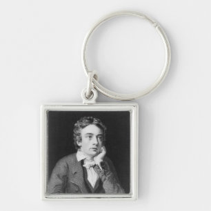John Keats Fyrkantig Silverfärgad Nyckelring