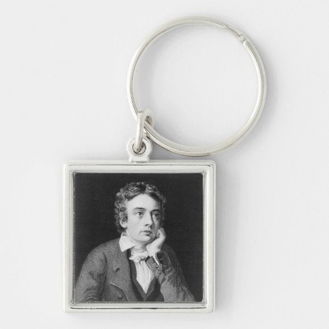 John Keats Fyrkantig Silverfärgad Nyckelring (Framsidan)