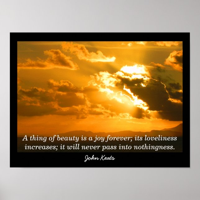 John Keats Quote - Art Print Poster (Framsidan)