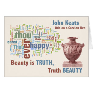 John Keats - skönhet är sanning - Grecian Urn - Hälsningskort