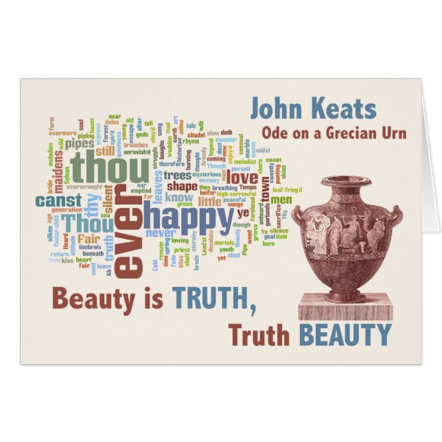 John Keats - skönhet är sanning - Grecian Urn - Hälsningskort (Framsidan Horizontal)