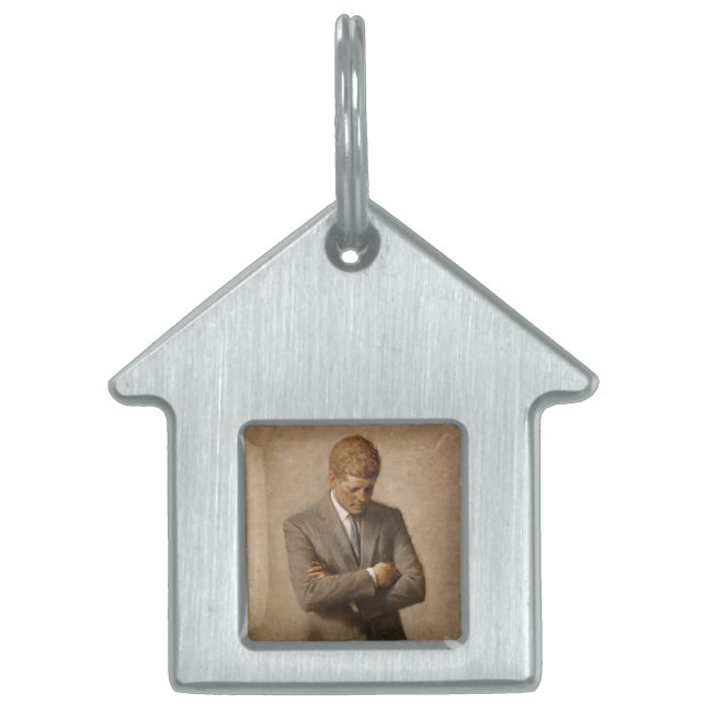 John Kennedy US President White House Porträtt ID-bricka Husdjur (Framsidan)