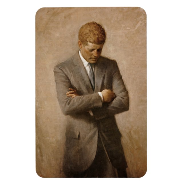 John Kennedy US President White House Porträtt Magnet (Vertikal)