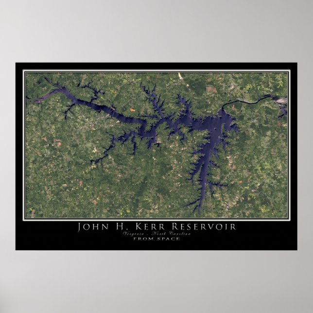 John Kerr Sjö Virginia - North Carolina Satellite Poster (Framsidan)