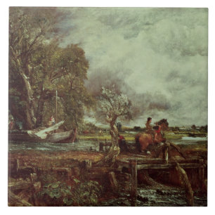 John konstapel den hoppa hästen, c.1825 (olja p kakelplatta