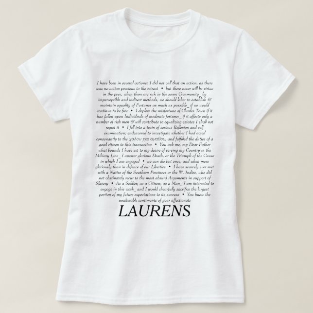 John Laurens Quotationsskjorta T-shirt (Design framsida)