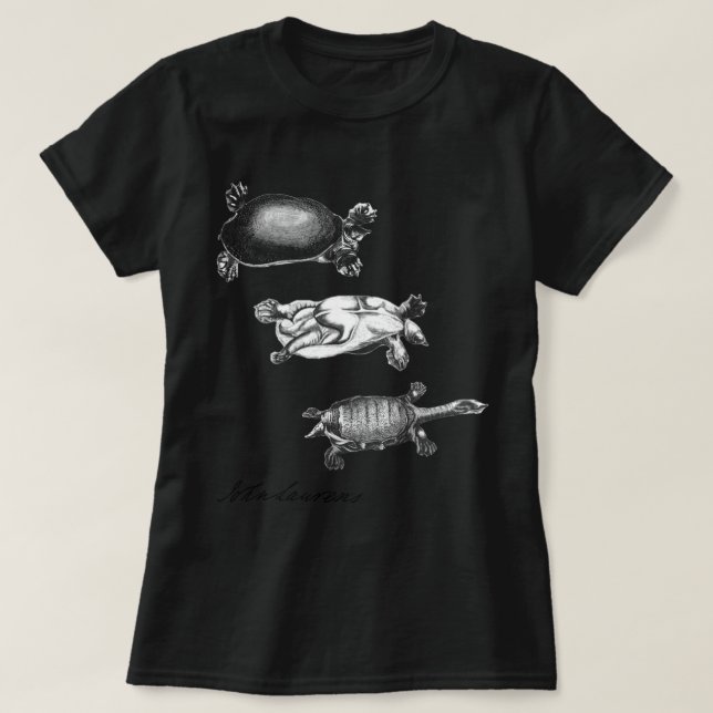 John Laurenss sköldpaddor (mörk skjortastil) Tee Shirt (Design framsida)