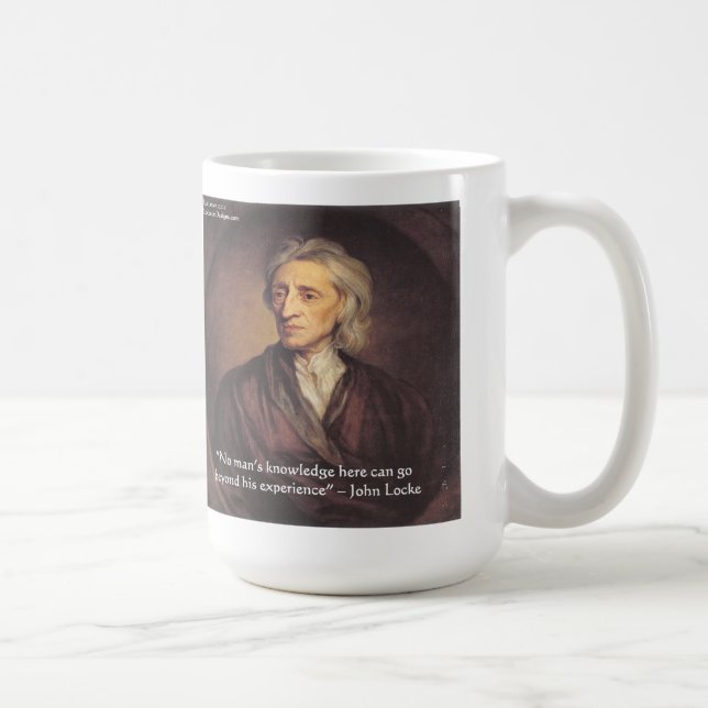John Locke Kunskap/Erfarenhet Citat Kaffemugg (Höger)