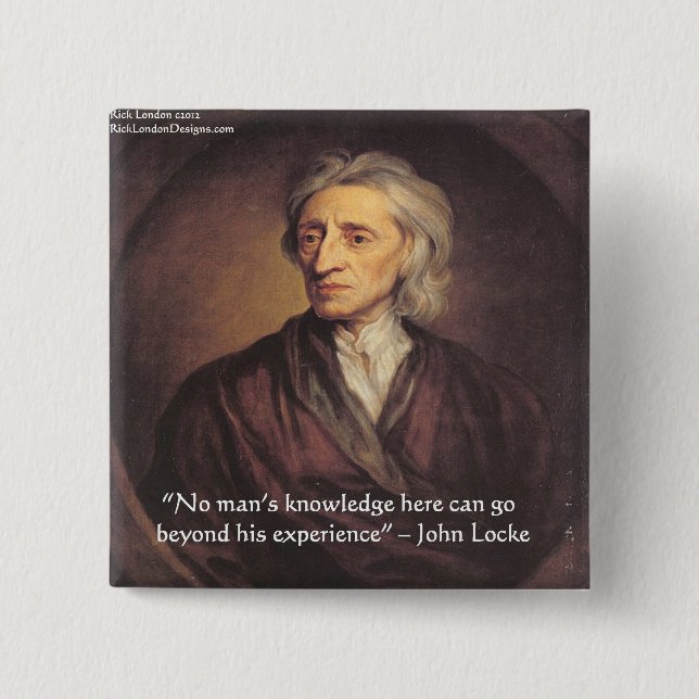 John Locke Kunskap/Erfarenhet Citat Knapp (Framsida)