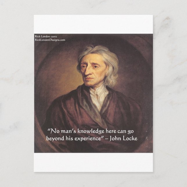 John Locke Kunskap/Erfarenhet Citat Vykort (Framsida)