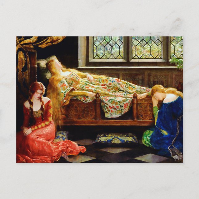 John Maler Collier Sleeping Beauty Vykort (Framsida)