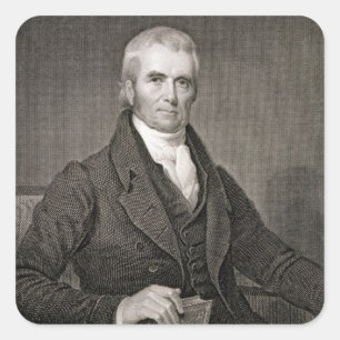John Marshall (1755-1835), graverad av Asher Brown Fyrkantigt Klistermärke