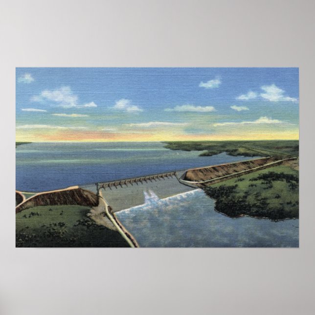 John Martin (Caddoa) Dam över Arkansasfloden Poster (Framsidan)