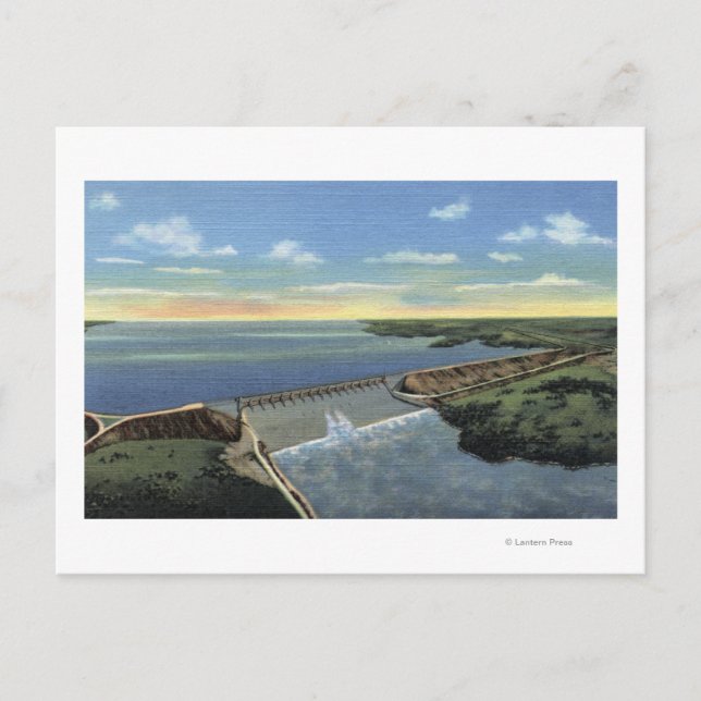 John Martin (Caddoa) Dam över Arkansasfloden Vykort (Framsida)