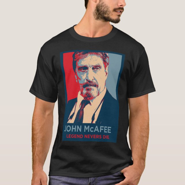 JOHN MCAFEE LEGEND NEVERS DIE retro Essential T-Sh T Shirt (Framsida)