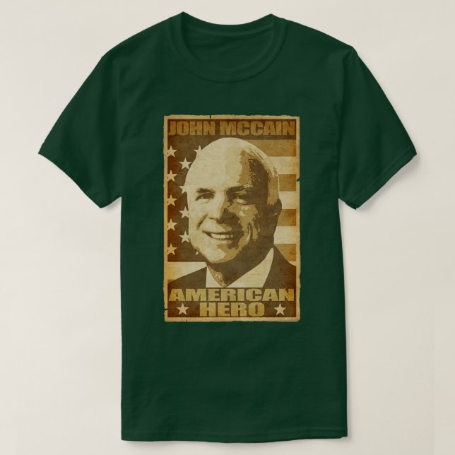 John Mccain American Hero T Shirt (Design framsida)